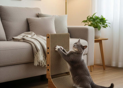 Krabpaal - Voor Katten - Meubelbescherming - Met Bel - Kattenkruid - 50 cm - Bruin