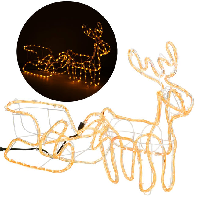 Rendier Met Slee | 192 LED Lampjes | Warm Wit