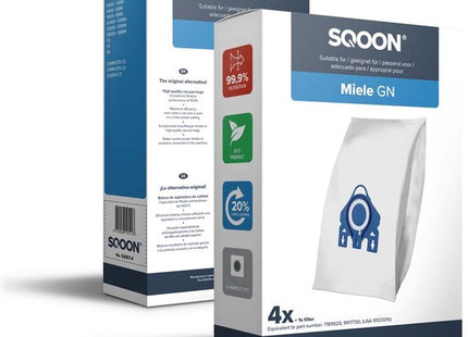 SQOON ® - Stofzuigerzakken geschikt voor Miele HyClean G/N - Miele 9917730 - o.a. Miele Complete C2, Complete C3, Classic C1, S8, S5, S2 Series