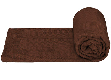 Plaid | Sprei | Deken | 130 x 180 cm | Pluche | Bruin