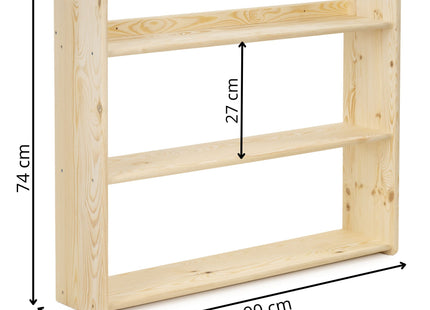 Wandplank - Boekenplank - Kruidenplank - Ophangbaar - Naturel - 10 Kg - 20 x 90 x 74 Cm