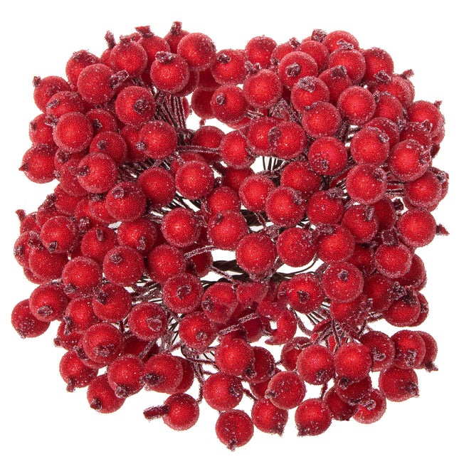 Kunstdecoratielijsterbes - 100 Draden - 200 Lijsterbesbollen - Rood