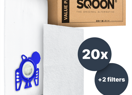 SQOON® Stofzuigerzakken Basic Geschikt voor Miele G / N FilterPlus 3-D Hyclean - 20 Stuks
