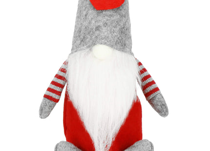 Kerstkabouter - Kerstdwerg - Kerstversiering - Grijs - 26 cm