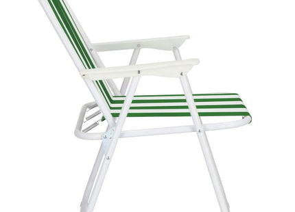 Campingstoel | Inklapbaar | Groen/Wit