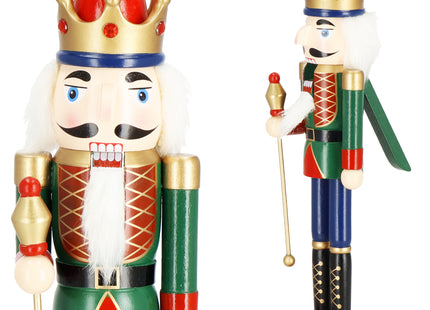Notenkraker Kerst | 38 cm | Blauw/Groen/Rood/Goud/Zwart