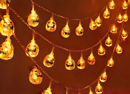 Halloween Decoratie - Lichtslingers - Verlichting - Pompoenen - 20 Led