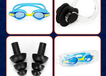 Duikbril - Zwembril - Kinderduikbril - Inclusief Oordoppen En Neusklem - Verstelbaar - Unisex - Blauw