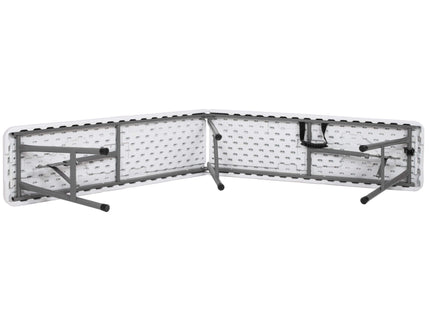 Picknick Tafel Met Bankjes - Campingtafel - Campingset - Biertafel - Horeca - Tafel - Bankjes - Opvouwbaar - Wit - 180 x 74 x74 cm