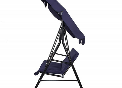 Schommelbank | Luna-Schommel | 3-zits | Waterafstotend | Inclusief 2 Kussens | Verstelbare Luifel | 170 x 110 x 150 cm | Marineblauw