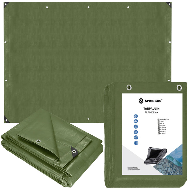 Afdekzeil | Dekzeil | Zeildoek | Waterdicht | PVC | 6 x 8 m | 120 g/m2 | Groen