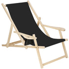 Ligbed | Strandstoel | Ligstoel | Verstelbaar | Armleuningen | Beukenhout | Handgemaakt | Zwart