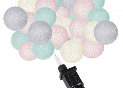 Fairy Lights | 4 m | 20 LED | Grijs/Roze/Crème/Turkoois