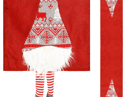 Tafelkleed -Kerst - Dwerg - Rood - Polyester - 180 x 33 CM