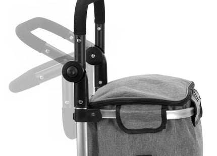 Boodschappentrolley - Boodschappenkrat - Opvouwbaar - Met Twee Wielen - Grijs - Zwart - 42 L - 30 KG - 100 x 47 CM