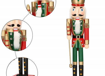 Notenkraker Kerst | 61 cm | Groen/Rood/Goud/Zwart