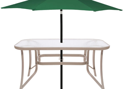 Tuintafel | 120 x 70 x 70 cm | Buitentafel | Eettafel Buiten | Metaal | Gehard Glas | 100 KG | Grijs