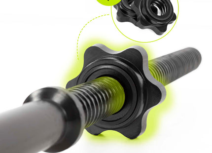 Actiget® Curlstang | Halterstang | Barbell | Chroomstaal | Verbogen | 120 cm | 25 mm | 2 Klemmen