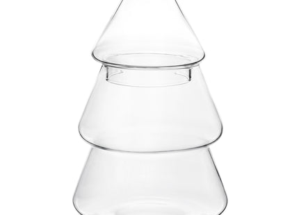 Kerstversiering  | Kerstaccessoires | Koekjes Container | Koekjespot | Denneboom | Glas | 23 cm