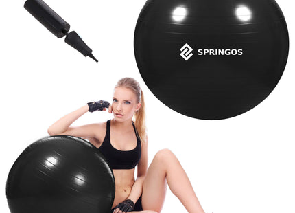 Fitnessballen - Yoga Bal - Pilates - Zwangerschap - Met Pomp - PVC - Zwart - 150 Kg - 55 Cm