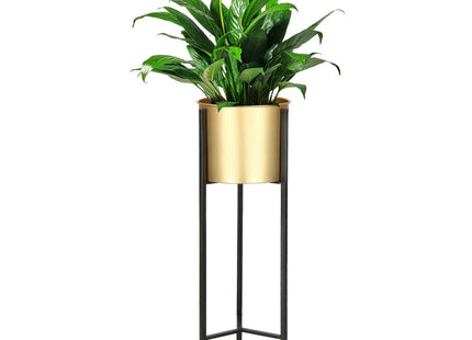 Staande Plantenbakken | Plantenbak | Bloempothouder | Set Van 2 | Metaal | Goud/Zwart