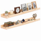 Wandplank - Boekenplank - Ophangbaar - Kruidenplank- Naturel - Grenenhout - 10 Kg - 90 cm - 2 Stuks