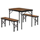 Picknick Tafel Met Bankjes - Campingtafel - Campingset - Biertafel - Horeca -Tafel - Bankjes - Opvouwbaar - Bruin -  90 x 60 x 70 cm