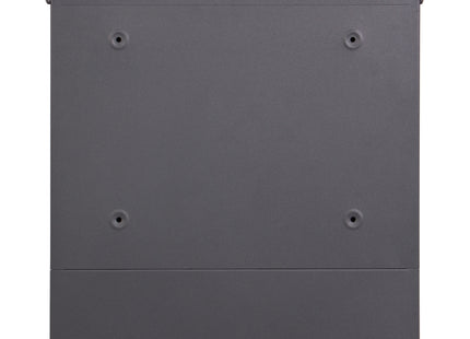 Brievenbus - Wandbrievenbus - Hangend - Kijkvenster - Staal - Zwart - Zilver- 10,5 x 37 x 37  cm