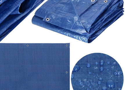Afdekzeil | Dekzeil | Zeildoek | Waterdicht | PVC | 6 x 4 m | 60 g/m2 | Blauw