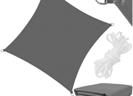 Schaduwdoek | Zonnezeil | Vierkant | 4 x 4 m | 90% Schaduw | Grafiet