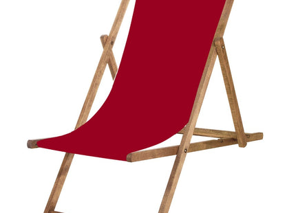 Houten Ligstoel | Strandstoel | Ligstoel | Verstelbaar | Beukenhout | Handgemaakt | Bordeaux Rood