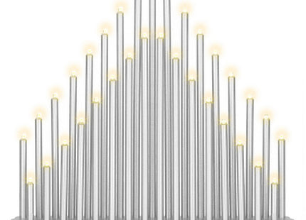 LED Kaarsenbrug | Batterijen | Dubbele Kaarsenrij | Zilver | Warm Wit