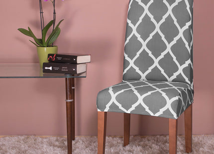 Stoelhoes - Voor Eetkamerstoelen - Met Stretch - Grijs / Wit
