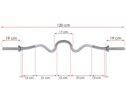 Halterstang | Barbell | Chroomstaal | 120 cm | 25 mm