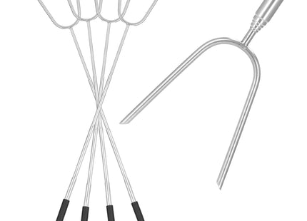 Telescopische BBQ Vork - Grillvork - BBQ -  Zilver - Uitschuifbaar - Metaal - Kunststof - 85,5 Cm