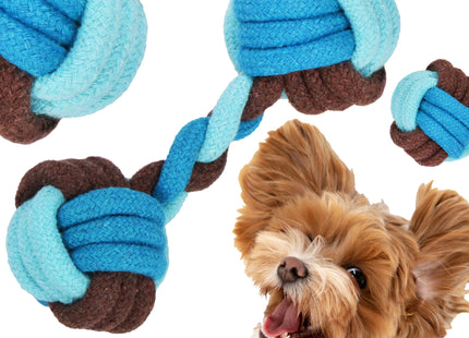 Hondenspeelgoed - Bijtring - Honden - Touw - 17 cm - Blauw
