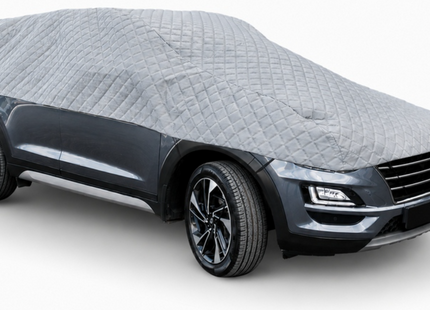 CarPassion Autohoes - Half Cover - Beschermhoes - Waterdicht & Vorstbestendig - Maat L - Grijs - 455 cm