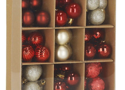 Kerstballen | 54 Stuks | 3 cm | Rood/Goud