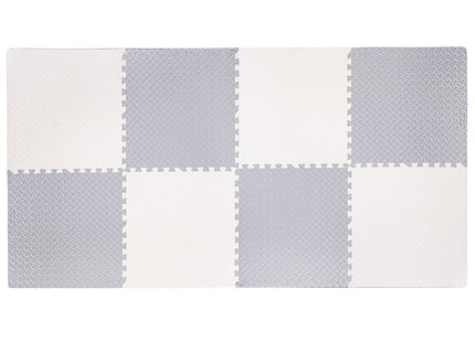 Speelmat | Speelmat Foam | Puzzelmat | Figuren | 9 Puzzelstukken | Crème / Grijs | 230 x 120 cm