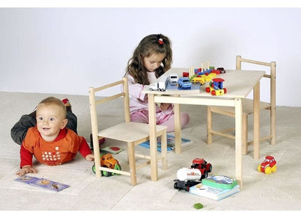 Tafel met Stoelen - Kinderen - Kamer - Stoel - Tafel - Berkenhout