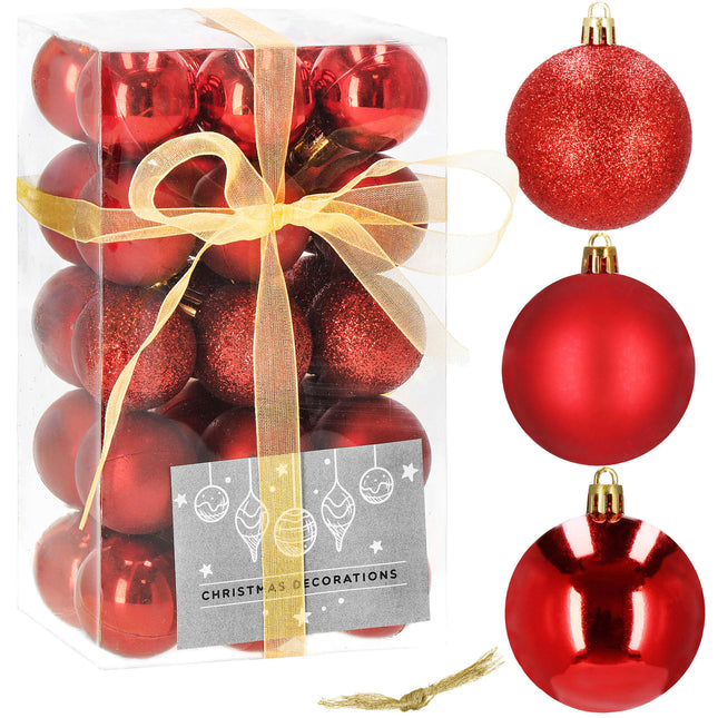 Kerstballen | 30 Stuks | 3 cm | Rood
