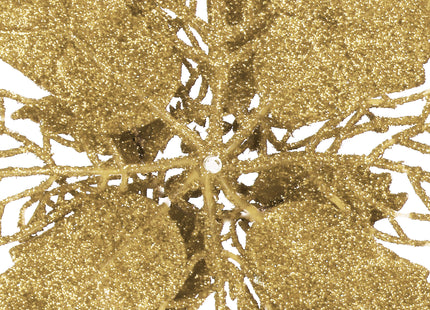 Kunstbloem - Ster van Bethlehem - Goud - Glitters