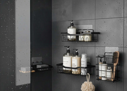 Doucherekken - Badkamerplanken - RVS - Zwart - Driehoekig - 3 Kg - 5 Stuks