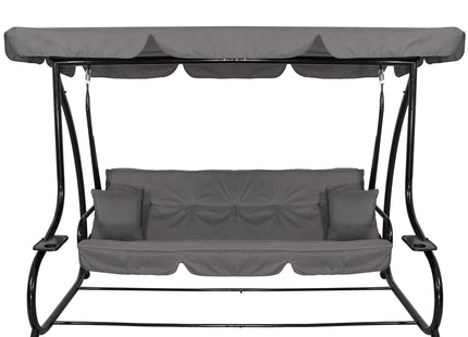 Schommelbank |  4-zits | 241 X 120 X 162 Cm | Linda-Schommel | 4-zits | Waterafstotend | Inclusief 2 Kussens | Verstelbare Luifel |Grijs
