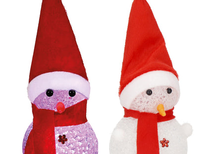 Kerstversiering | Kerstdecoratie Voor Binnen | Kersthanger | Sneeuwpop | Lichtgevend | Rood