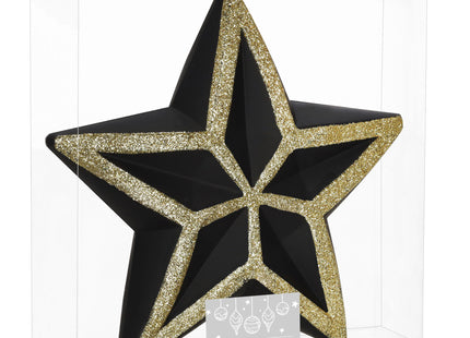 Kersthanger | Kerstster | Zwart | Goud | 15 cm