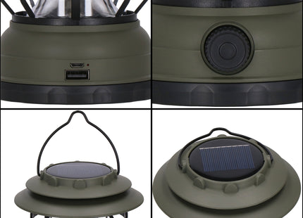 Campinglamp - Zonne - Energie - Led - Powerbank - Grijs/Zwart
