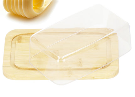 Botervloot | Botervloot met deksel | 20 cm | Naturel/Transparant