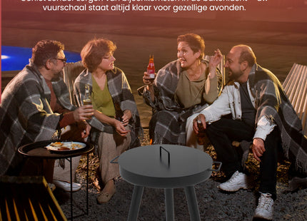 Deksel voor vuurschaal - Vuurkorf - Vuurhaard - Tuinhaard - Staal - Ø60 cm - Zwart