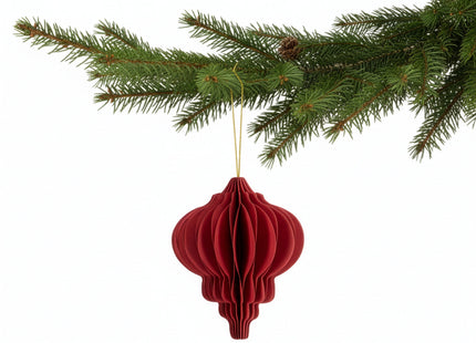 Kerstbal | Papier | 12,5 Cm | 3D | Rood | 6 Stuks
